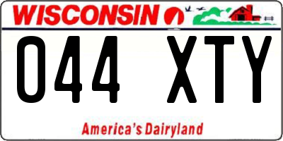 WI license plate 044XTY
