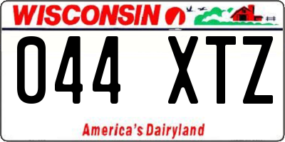 WI license plate 044XTZ