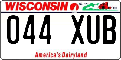 WI license plate 044XUB
