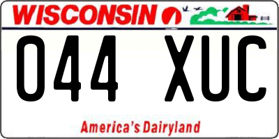WI license plate 044XUC