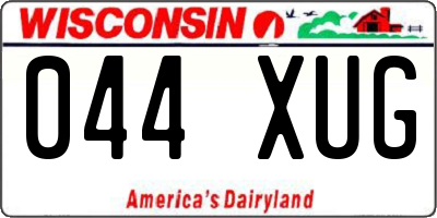 WI license plate 044XUG