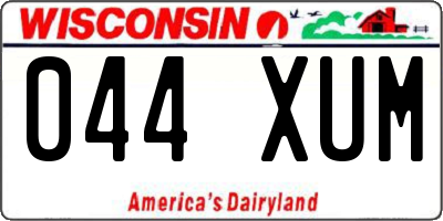 WI license plate 044XUM