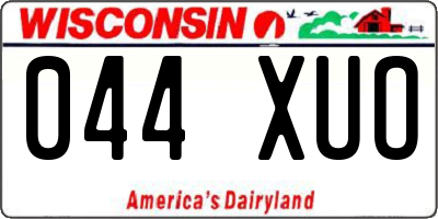 WI license plate 044XUO