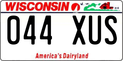 WI license plate 044XUS
