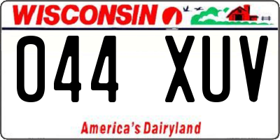 WI license plate 044XUV