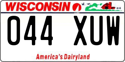 WI license plate 044XUW