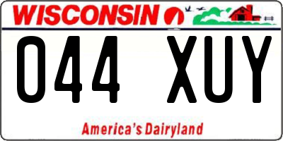 WI license plate 044XUY