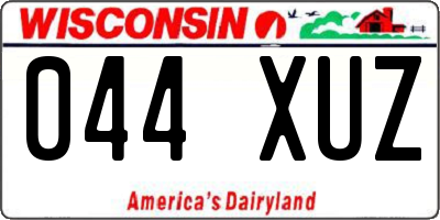 WI license plate 044XUZ