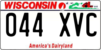 WI license plate 044XVC