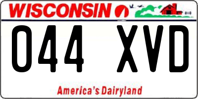 WI license plate 044XVD