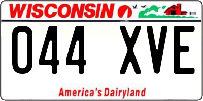 WI license plate 044XVE