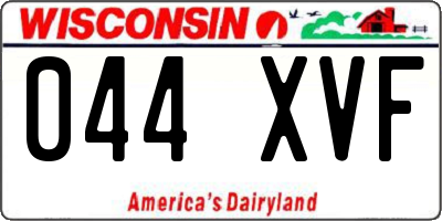 WI license plate 044XVF