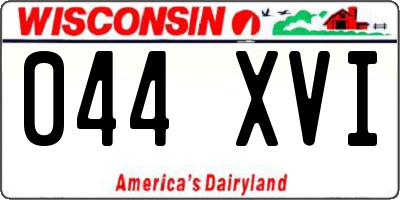 WI license plate 044XVI