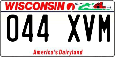 WI license plate 044XVM