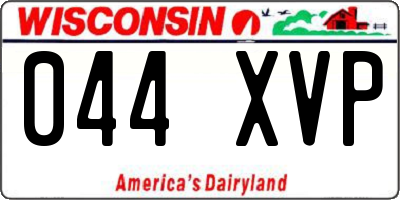 WI license plate 044XVP