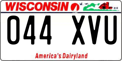 WI license plate 044XVU
