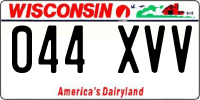 WI license plate 044XVV