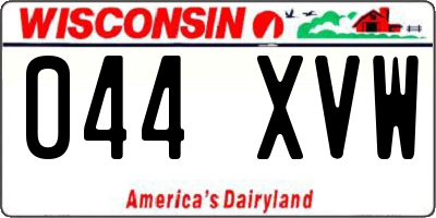 WI license plate 044XVW