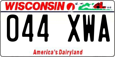 WI license plate 044XWA
