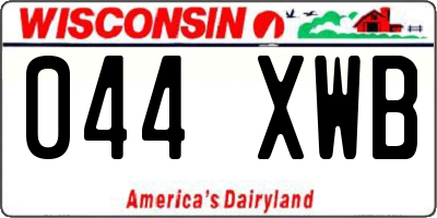 WI license plate 044XWB