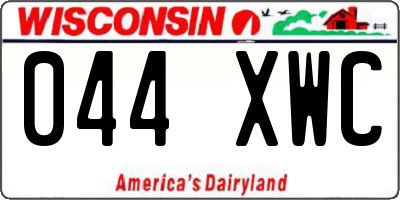 WI license plate 044XWC