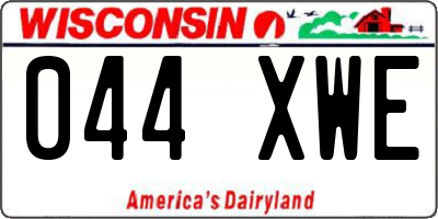 WI license plate 044XWE