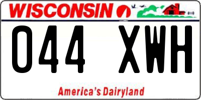 WI license plate 044XWH