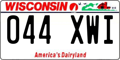 WI license plate 044XWI