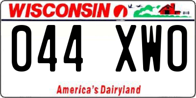 WI license plate 044XWO