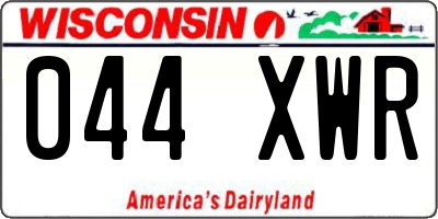 WI license plate 044XWR