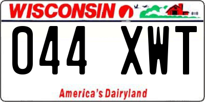 WI license plate 044XWT