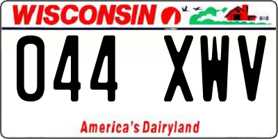 WI license plate 044XWV