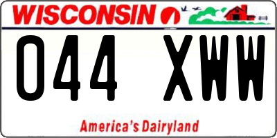 WI license plate 044XWW