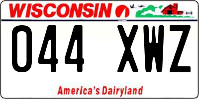 WI license plate 044XWZ