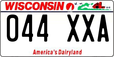WI license plate 044XXA