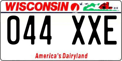 WI license plate 044XXE