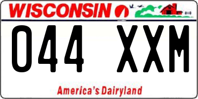WI license plate 044XXM