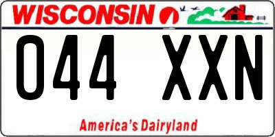 WI license plate 044XXN