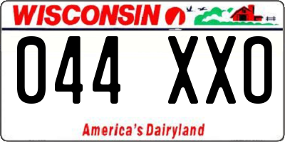 WI license plate 044XXO
