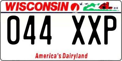 WI license plate 044XXP