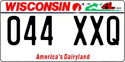 WI license plate 044XXQ