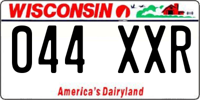 WI license plate 044XXR