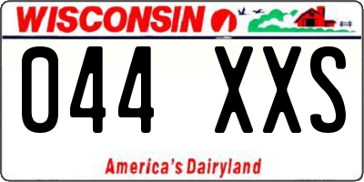 WI license plate 044XXS