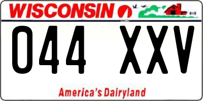 WI license plate 044XXV