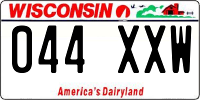 WI license plate 044XXW