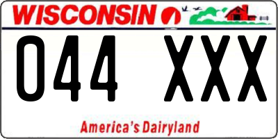 WI license plate 044XXX