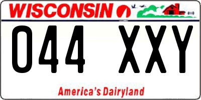 WI license plate 044XXY