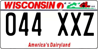 WI license plate 044XXZ