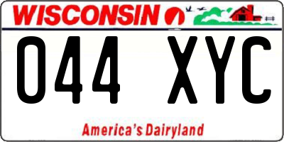 WI license plate 044XYC