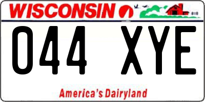 WI license plate 044XYE